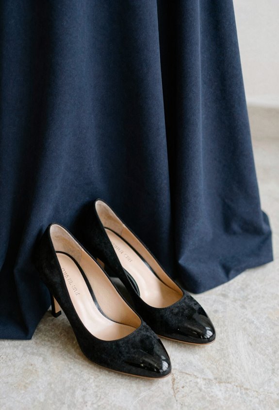timeless black shoes balance navy