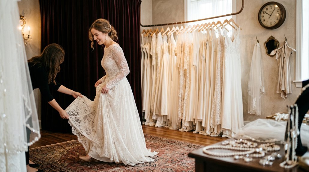 timing focused wedding dress shopping tips