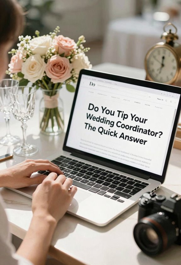tip your wedding coordinator 10 15 gratuity assistants 50 100 each